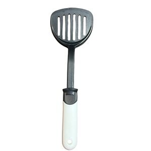 Vintage Ecko Slotted Wide Turner Spatula White Handle Black Nylon Flipper